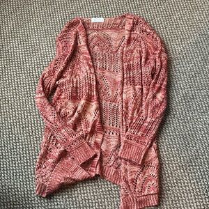 Grace and lace, rust colored cardigan, size large/extra large
